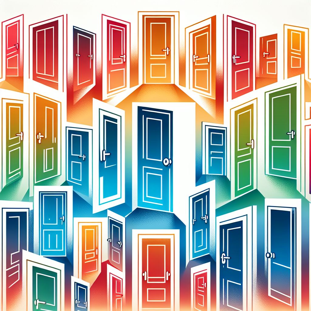 Opportunities in illustration style with gradients and white background