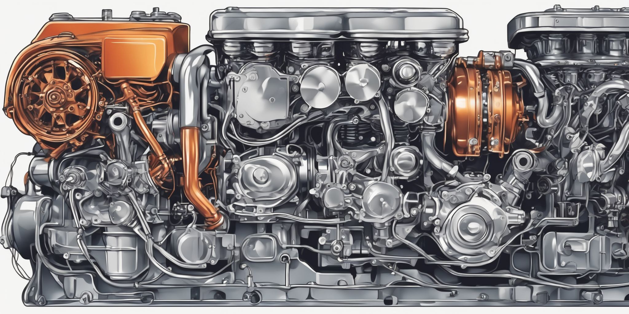 Engine in illustration style with gradients and white background